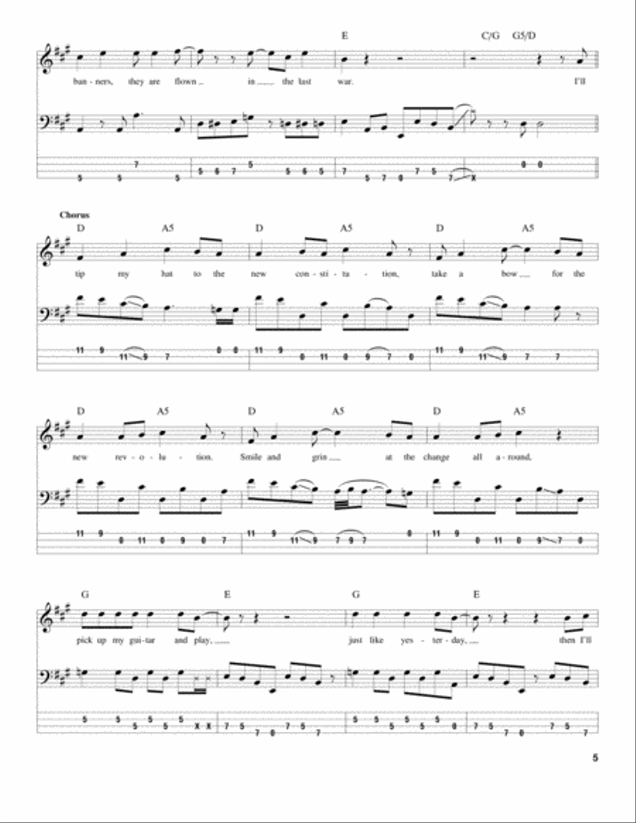 Won't Get Fooled Again Guitar Tablature scores gallery preview page 5