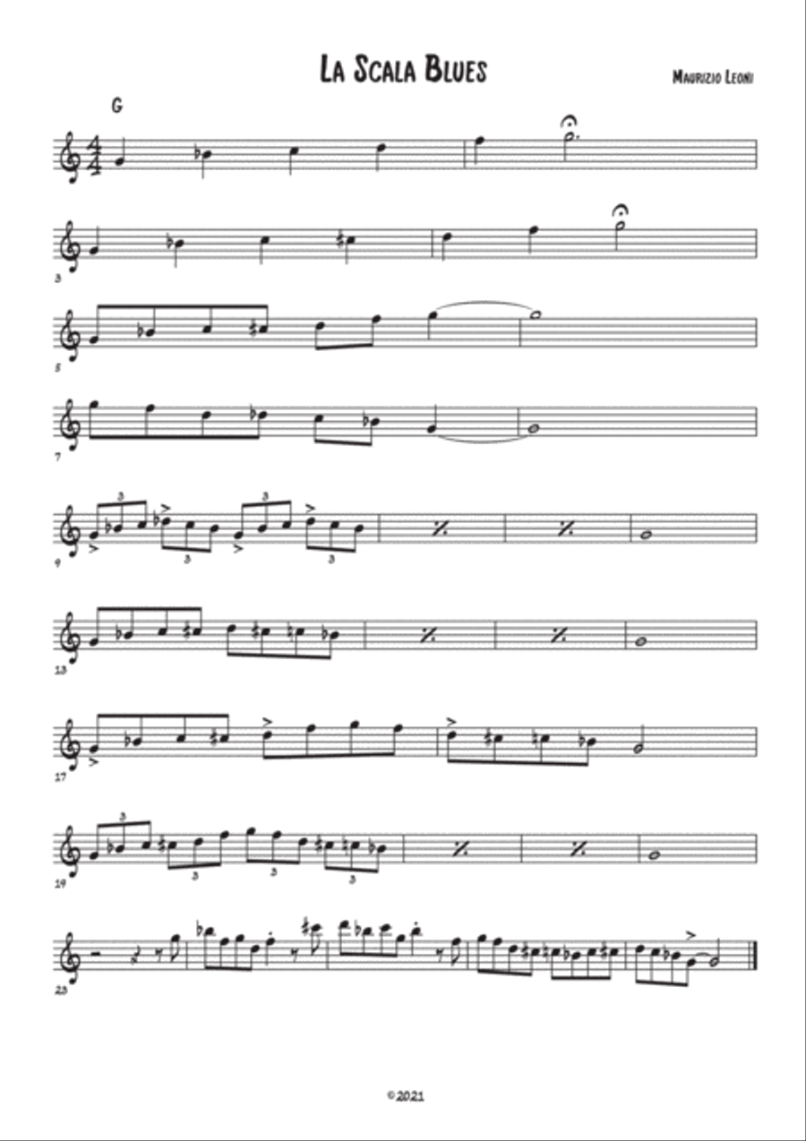 The Blues Scale For All Saxophones Woodwind Quartet scores gallery preview page 2