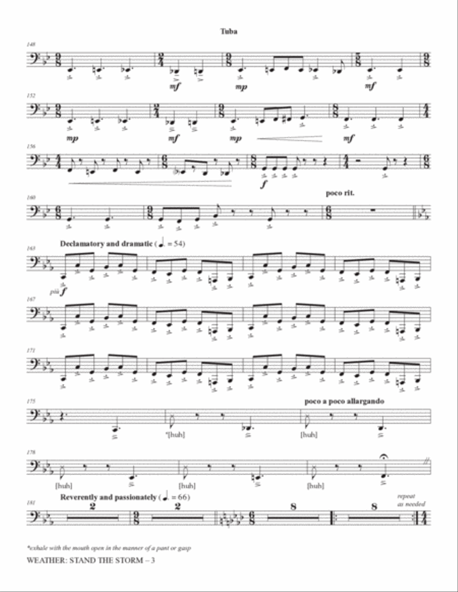 Weather: Stand The Storm (Full Orchestration) - Tuba Choir scores gallery preview page 3