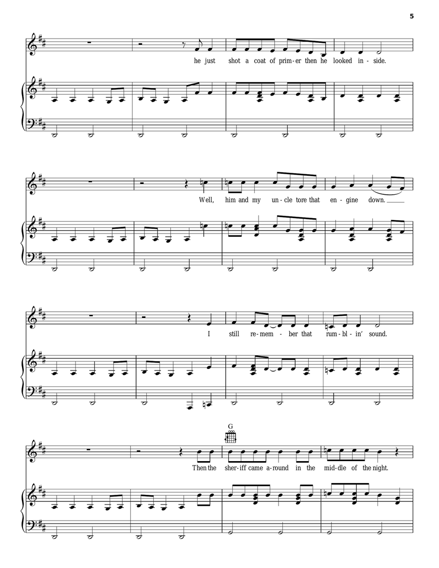 Copperhead Road Copperhead Road Piano, Vocal, Guitar scores gallery preview page 5