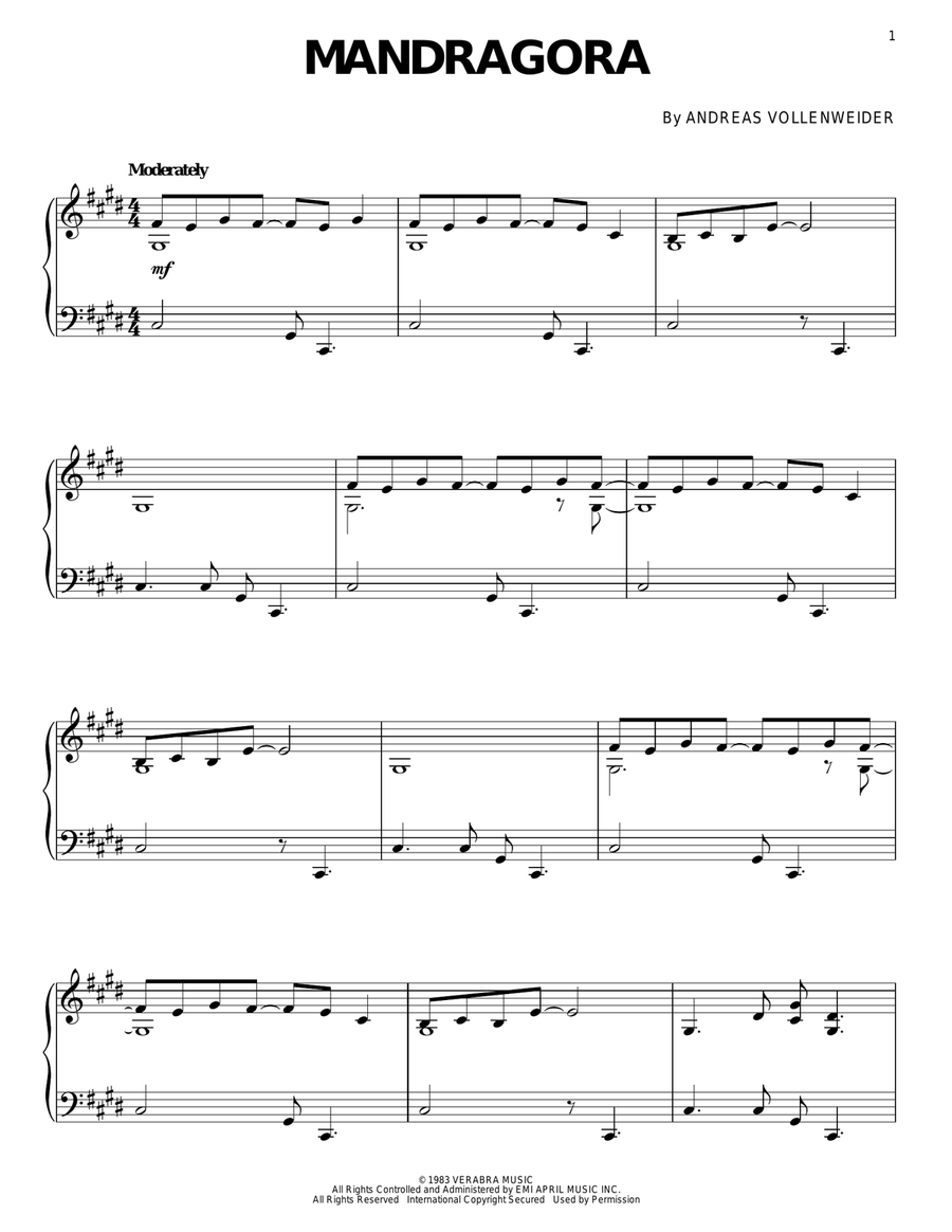 Mandragora Piano Solo scores gallery preview page 1
