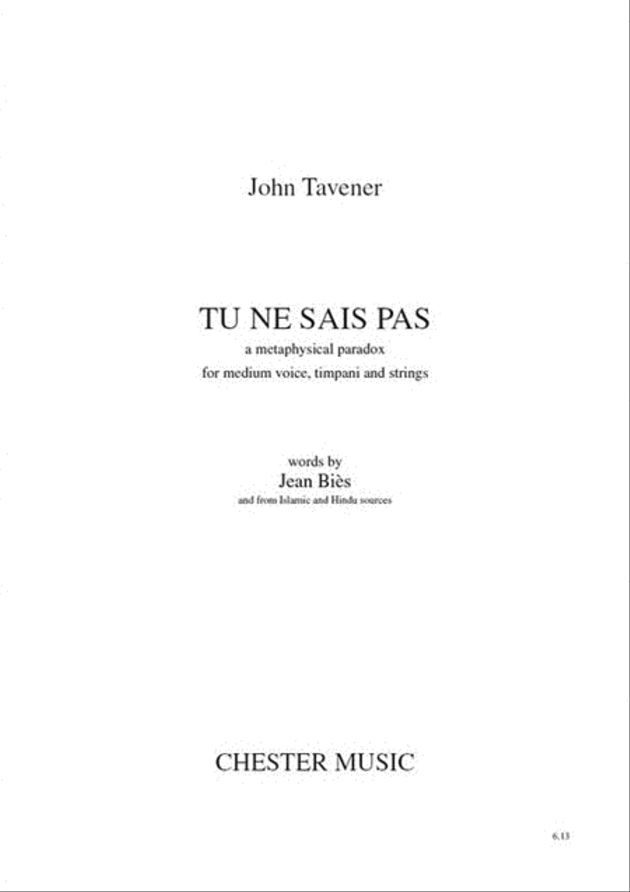 Tu Ne Sais Pas Medium Voice scores gallery preview page 1