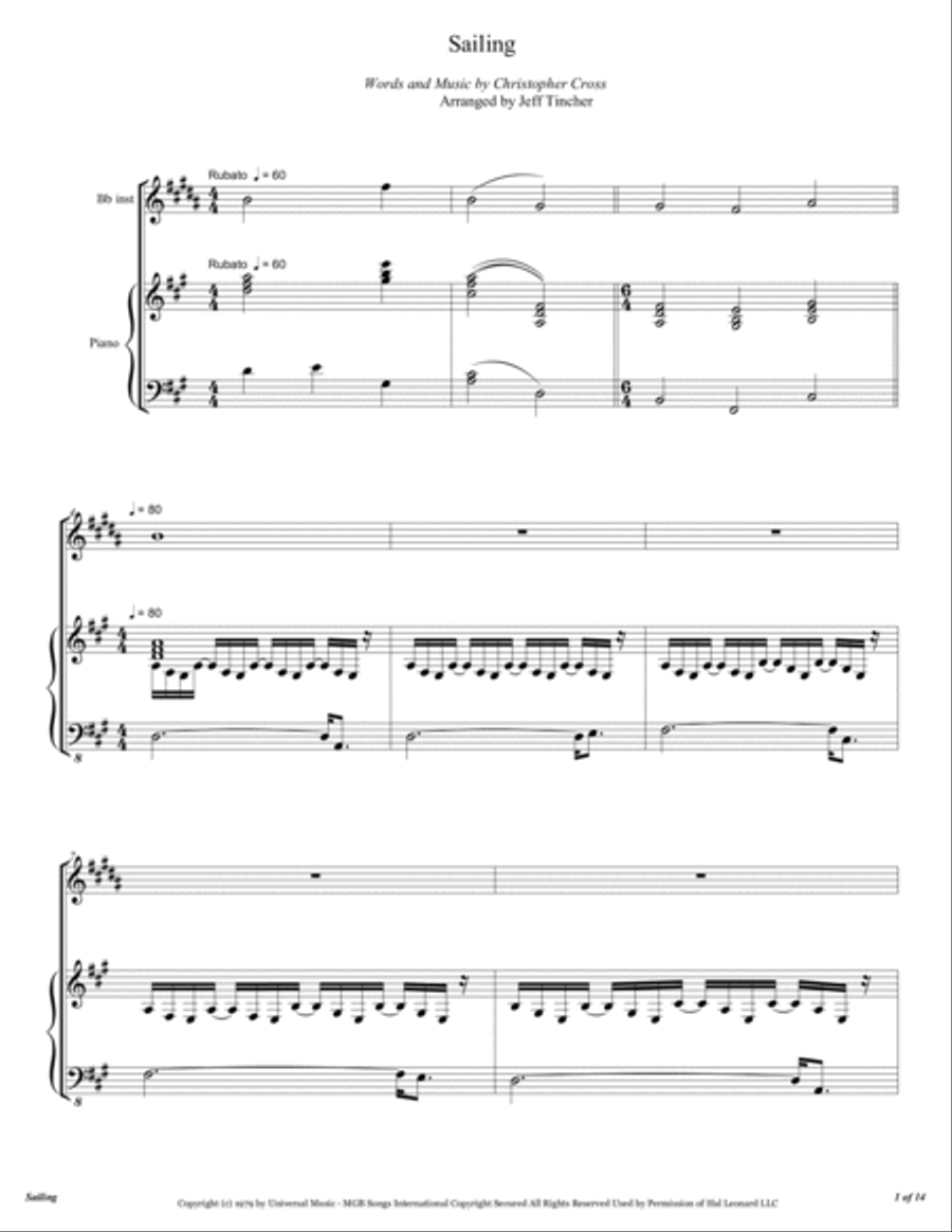 Sailing Trumpet Solo scores gallery preview page 2