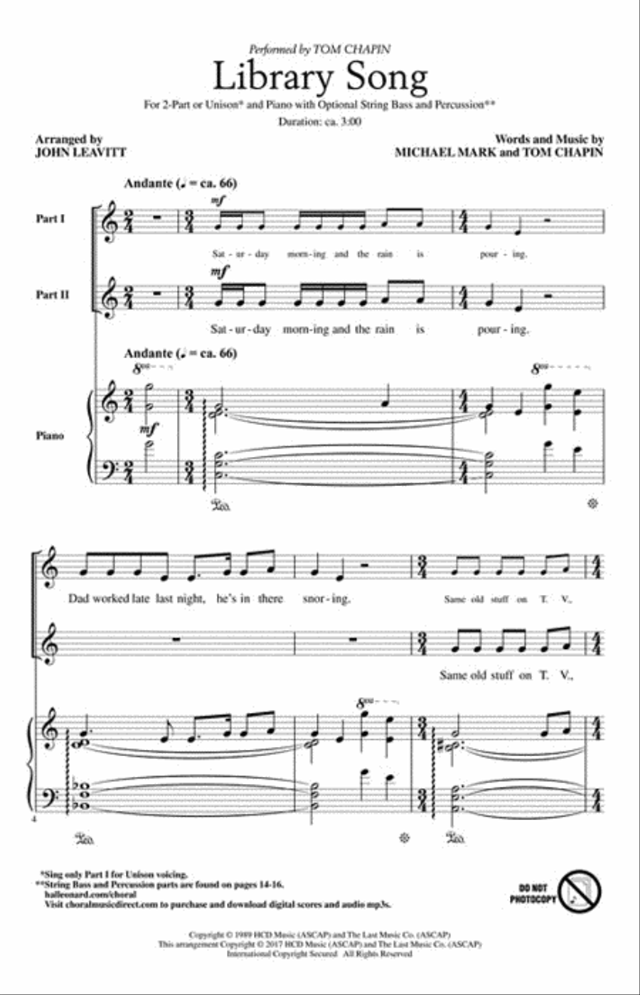 Library Song 2-Part scores gallery preview page 2