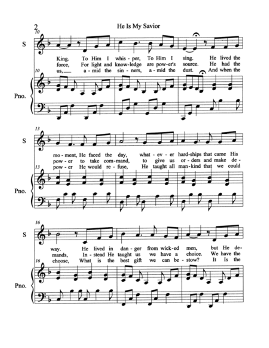 He Is My Savior, He Is My Friend Voice scores gallery preview page 2
