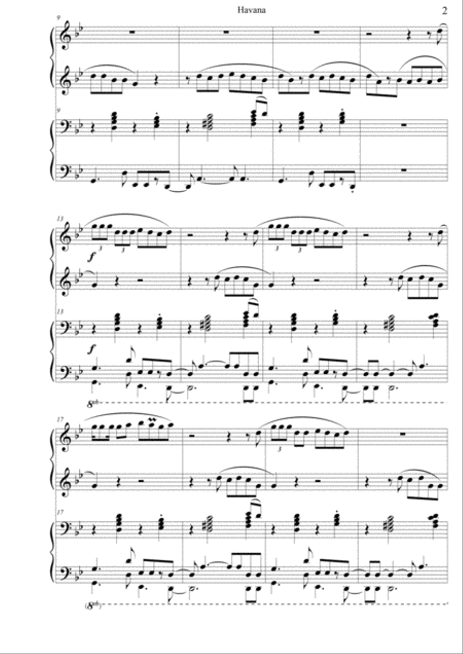 Havana Piano scores gallery preview page 2