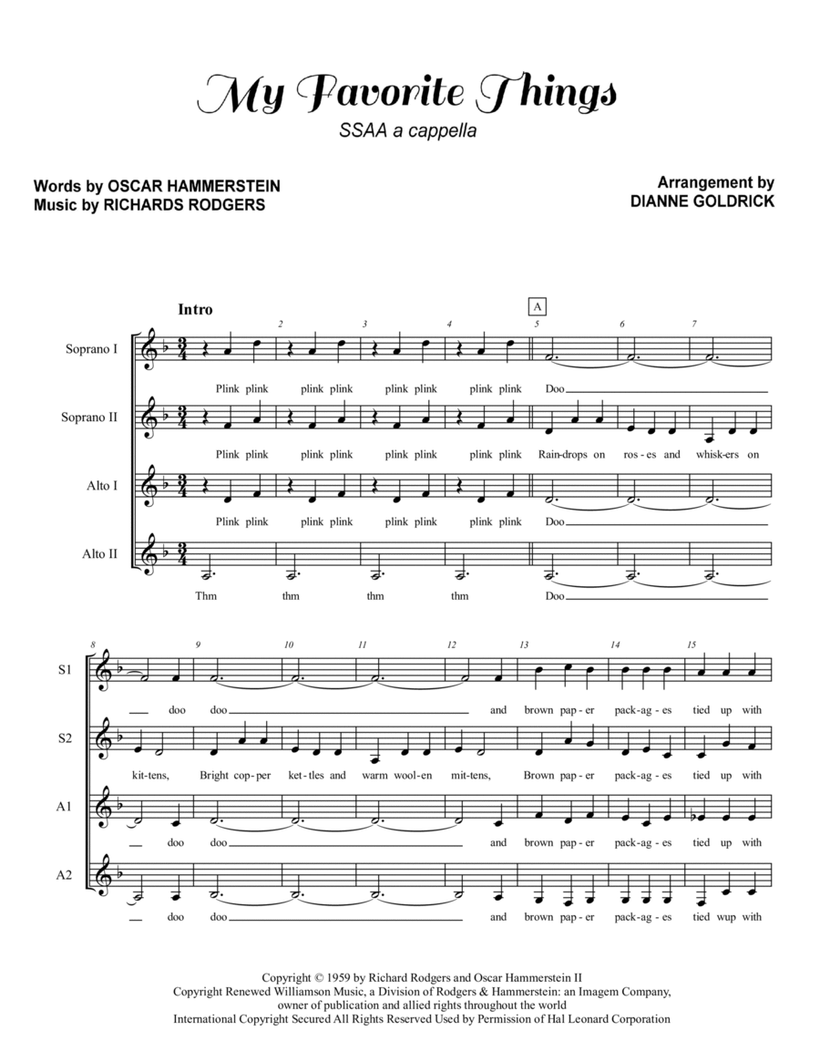 My Favorite Things My Favorite Things SSAA scores gallery preview page 1
