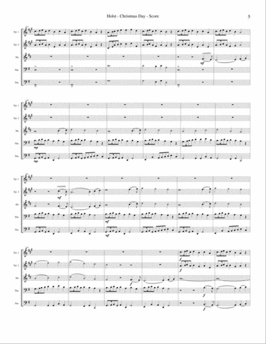 Christmas Day (Choral Fantasy on Old Carols) for Brass Quintet Brass Ensemble scores gallery preview page 6