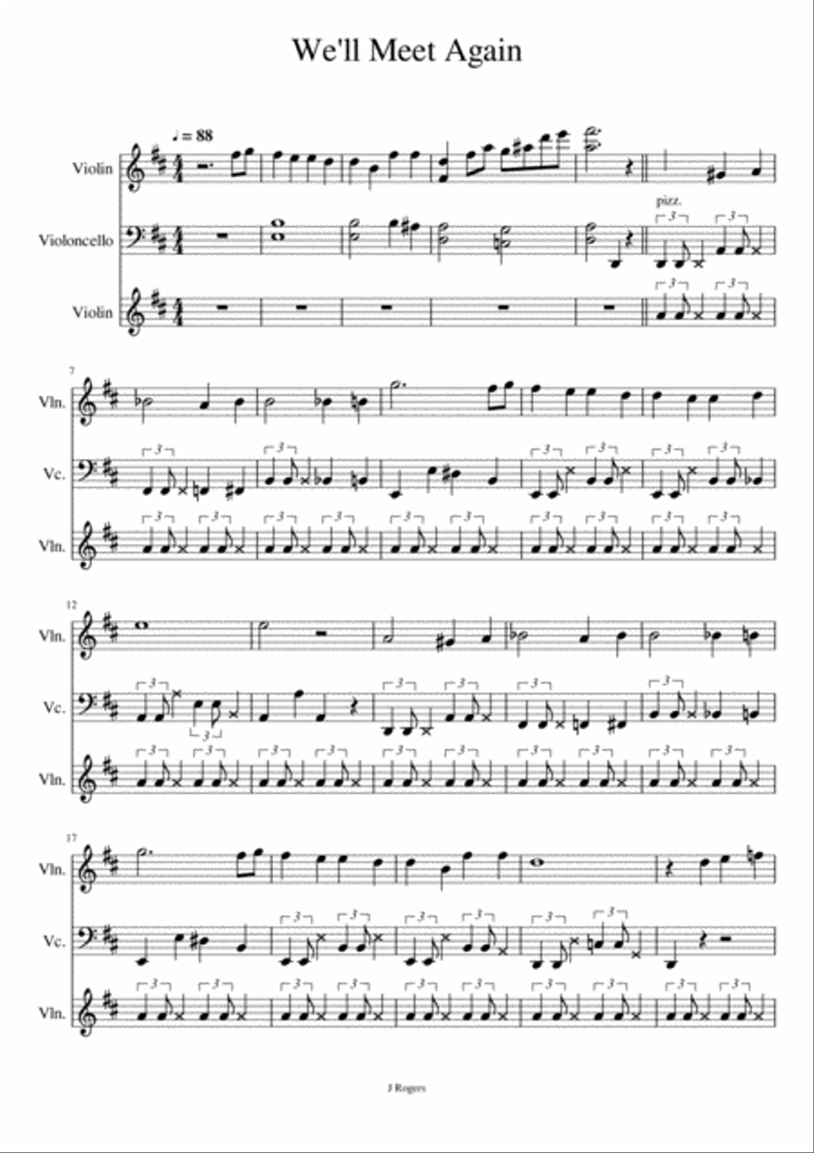 We'll Meet Again - String duo - Violin & Cello String Duet scores gallery preview page 1