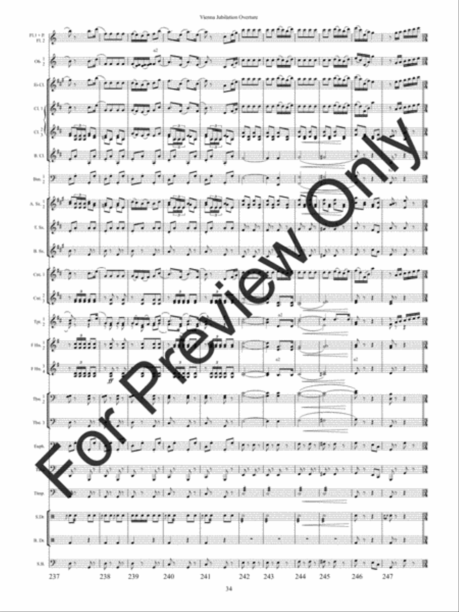 Vienna Jubilation Overture Concert Band scores gallery preview page 37