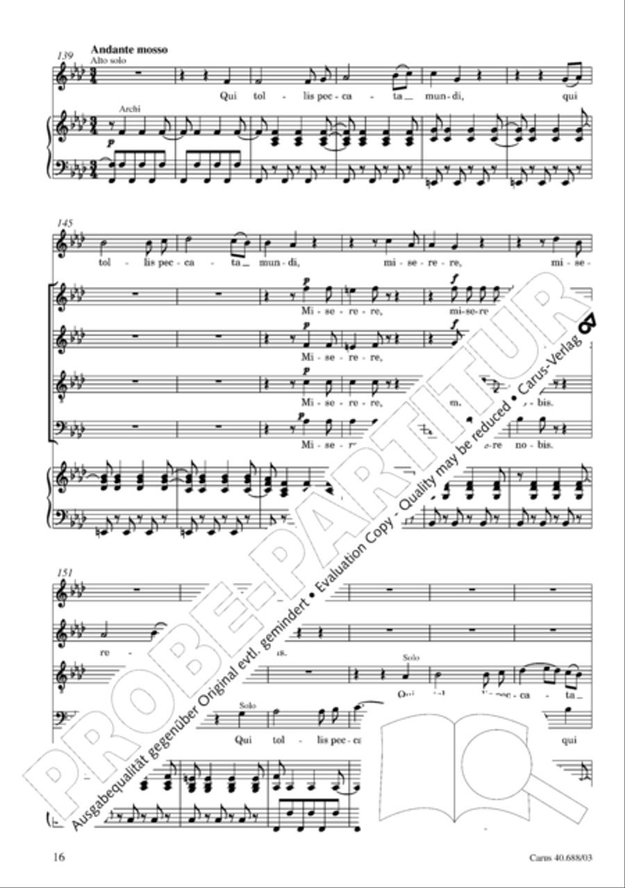 Mass in C Major 4-Part scores gallery preview page 17