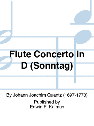 Book cover for Flute Concerto in D (Sonntag)