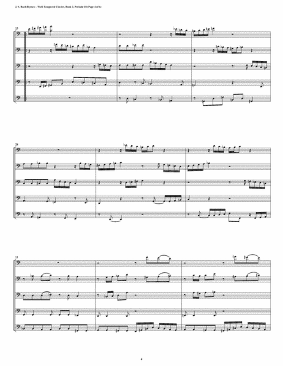 Prelude 18 from Well-Tempered Clavier, Book 2 (Bassoon Quintet) image number null