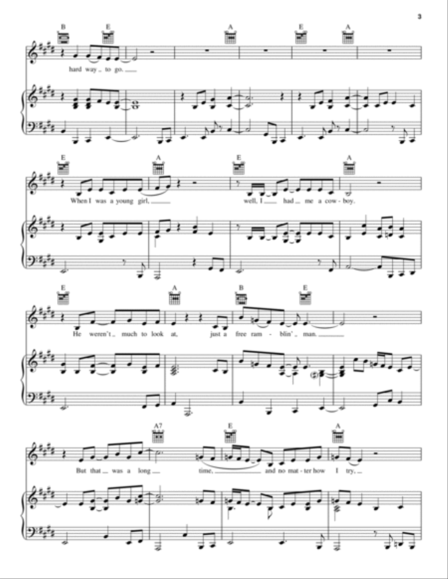 Angels From Montgomery Piano, Vocal, Guitar scores gallery preview page 3
