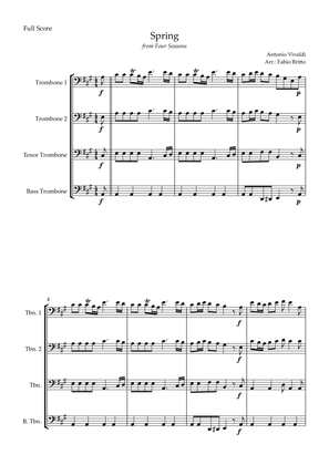 Spring (from Four Seasons of Antonio Vivaldi) for Trombone Quartet