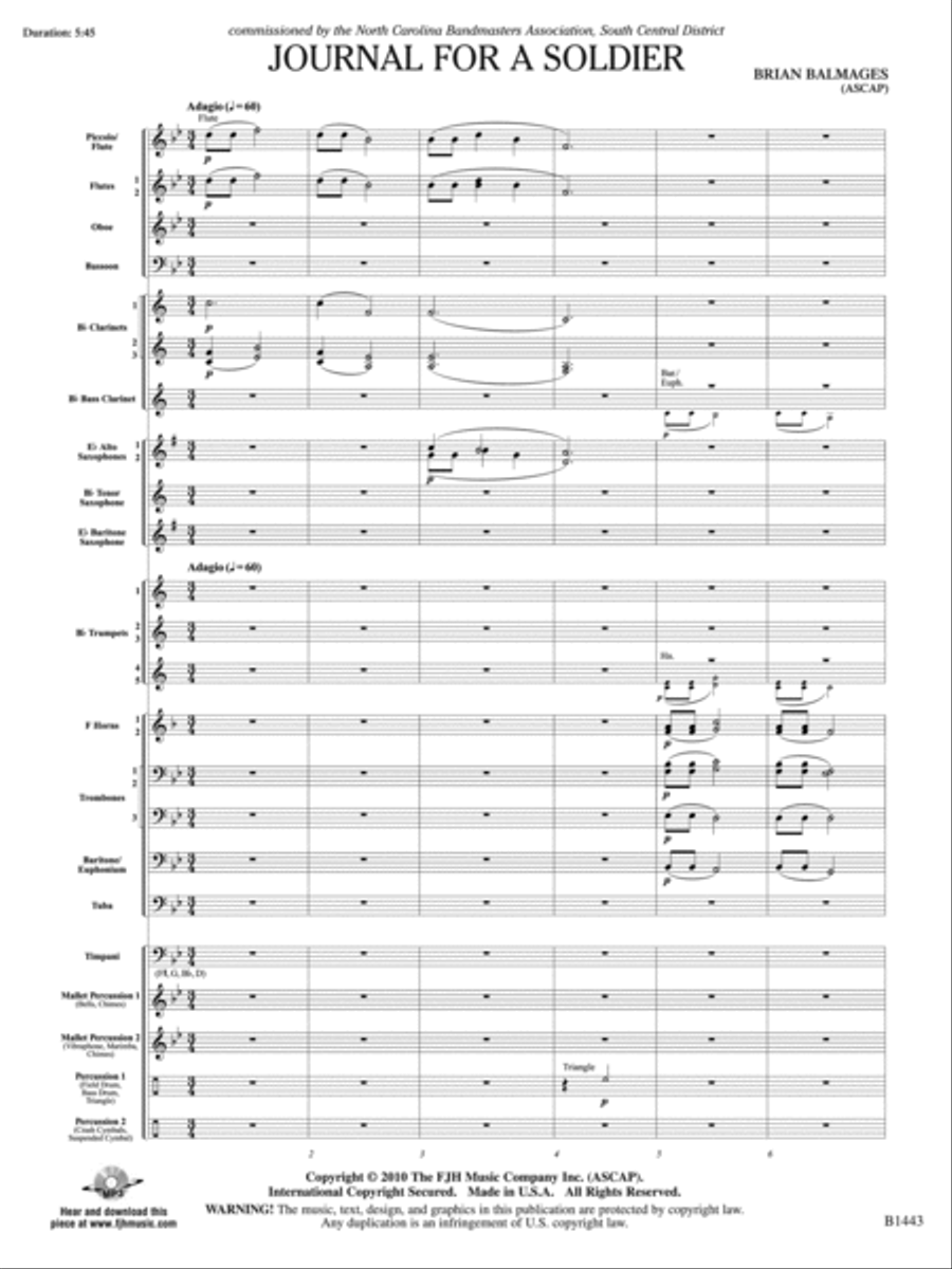 Journal for a Soldier: Score Concert Band scores gallery preview page 3