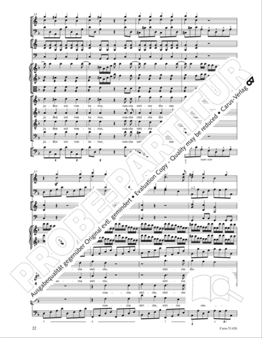 Missa longa in C major (Missa longa in C) 4-Part scores gallery preview page 34