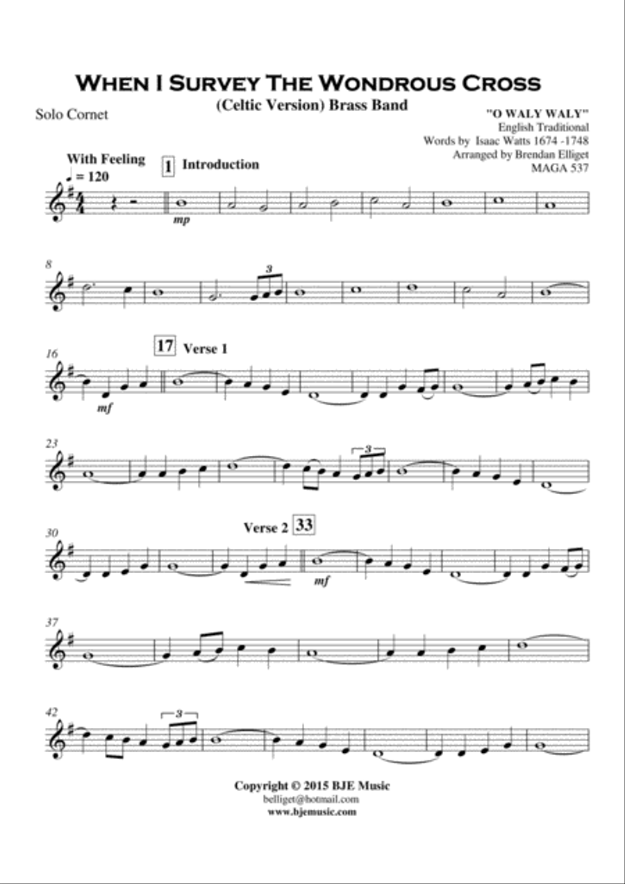 When I Survey The Wondrous Cross (Celtic Version) Brass Band Brass Band scores gallery preview page 4