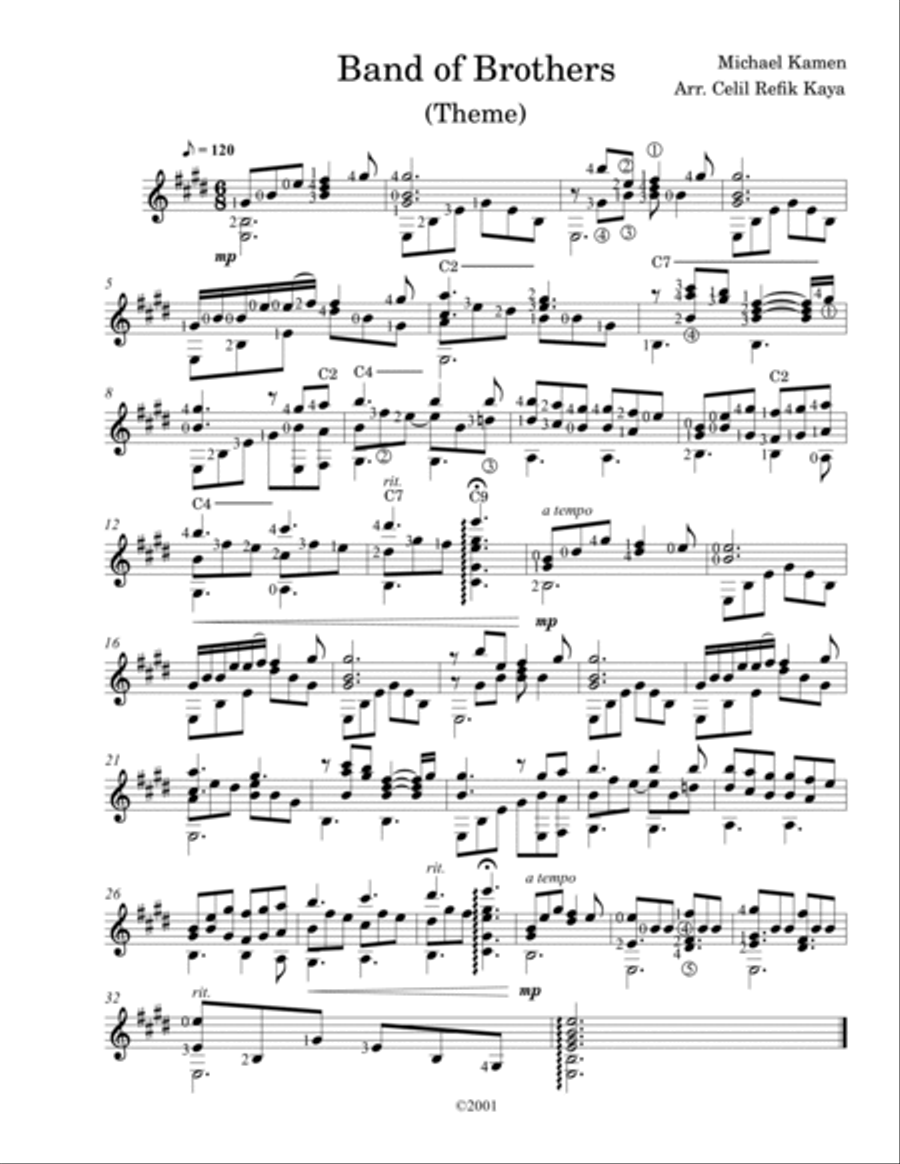 Band Of Brothers - Main Title Classical Guitar scores gallery preview page 2