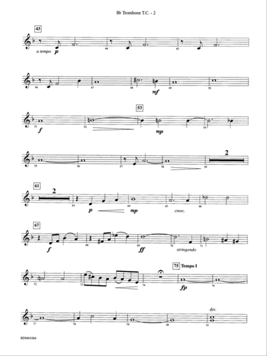 A Jefferson Portrait: WP 1st B-flat Trombone T.C. Concert Band scores gallery preview page 2