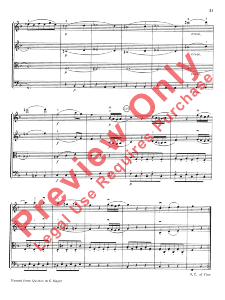 Mozart String Quartets String Quartet scores gallery preview page 32