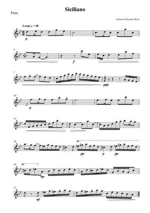 Book cover for Siciliano - J S Bach (Flute)