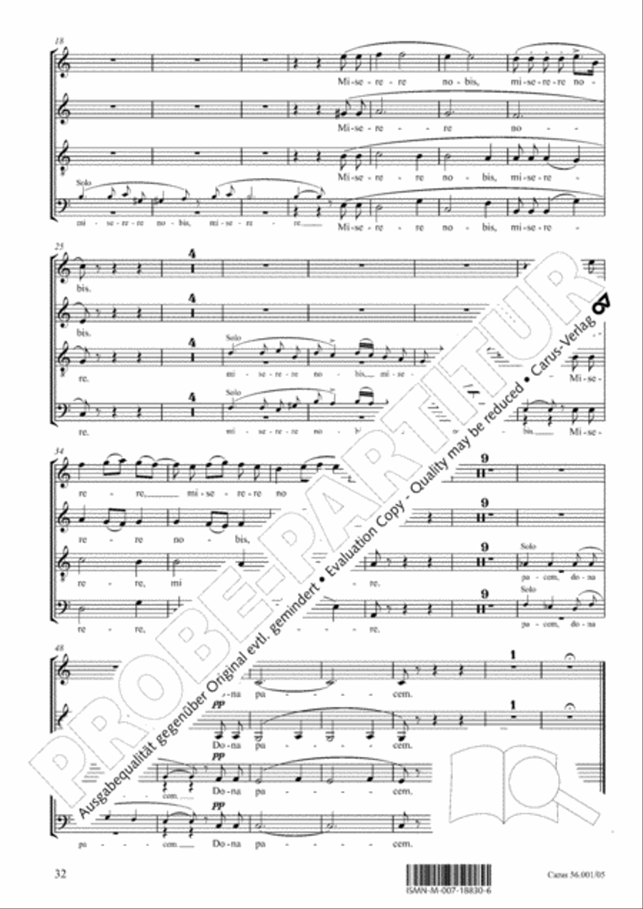 Edizione Nazionale delle Opere di Giacomo Puccini. III. Vocal music; 2. Messa a 4 voci (vol. III/2) 4-Part scores gallery preview page 33