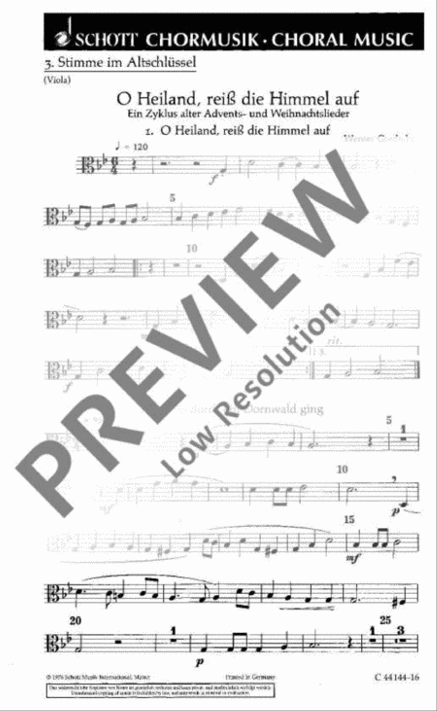 O Heiland, reiß die Himmel auf Choir scores gallery preview page 2
