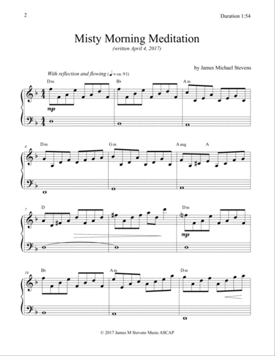 Misty Morning Meditation Misty Morning Meditation Piano Solo scores gallery preview page 2