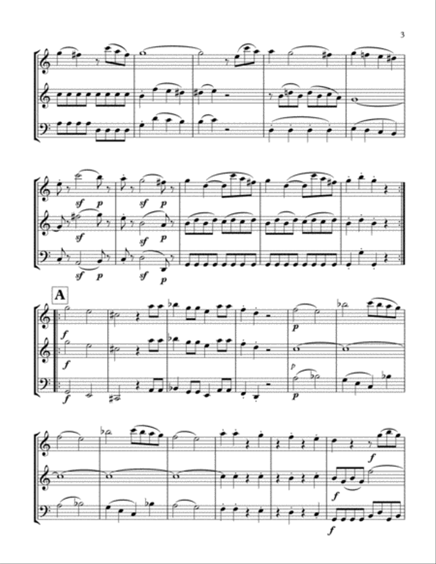 Mozart Divertimento Nr 4 concert pitch Small Ensemble scores gallery preview page 4