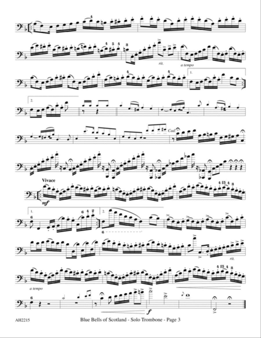 Blue Bells of Scotland - Trombone Solo with Brass Quintet Accompaniment Brass Quintet scores gallery preview page 5