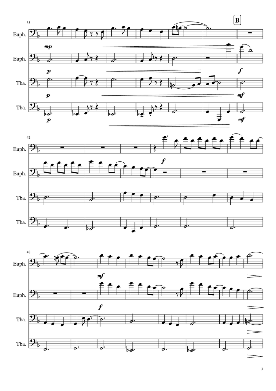 Kiss From A Rose Brass Quartet scores gallery preview page 3