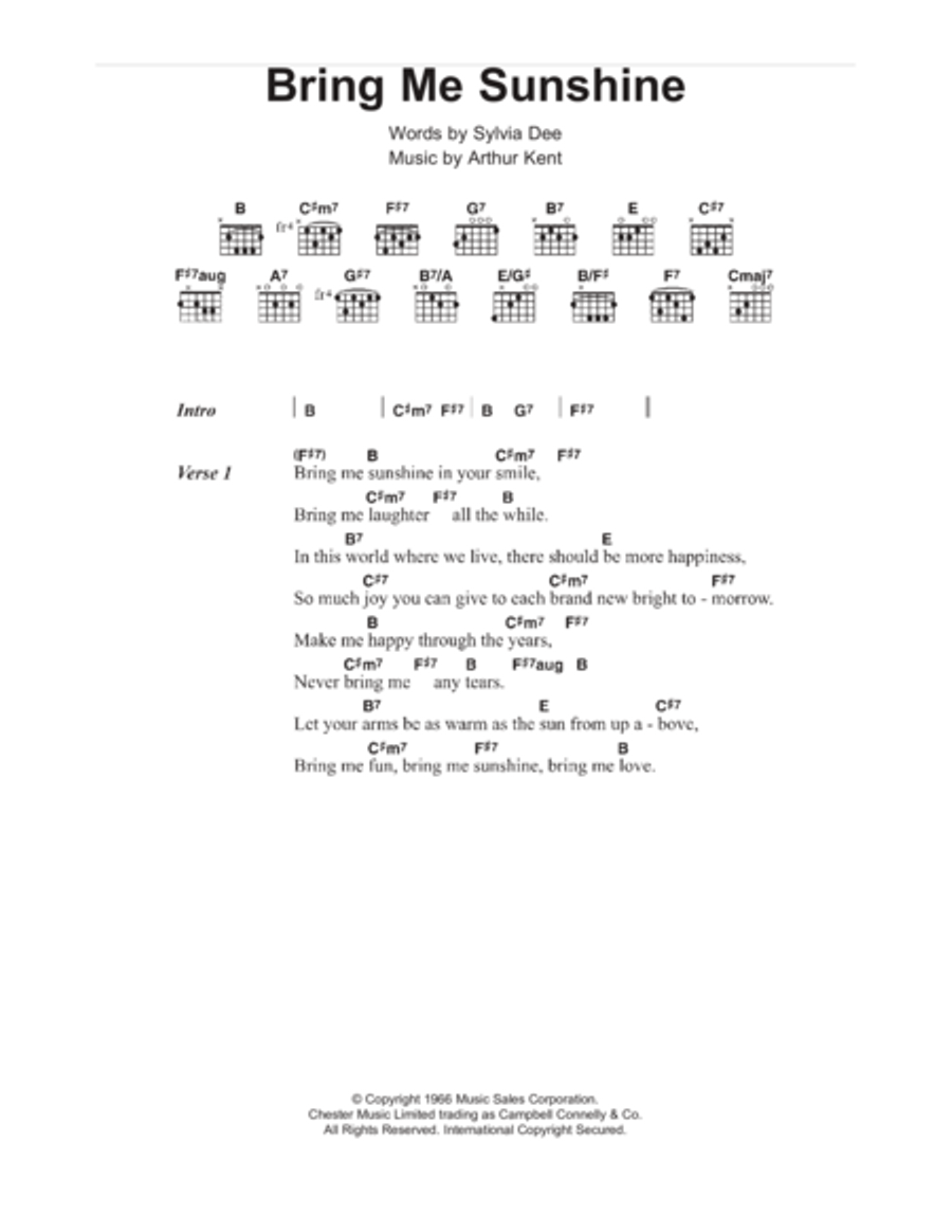 Bring Me Sunshine Bring Me Sunshine Acoustic Guitar scores gallery preview page 1