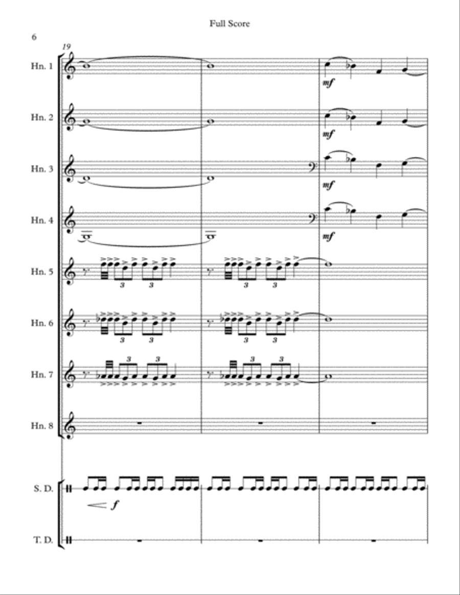 All The Heroes for Horn Octet and Percussion Chamber Orchestra scores gallery preview page 6