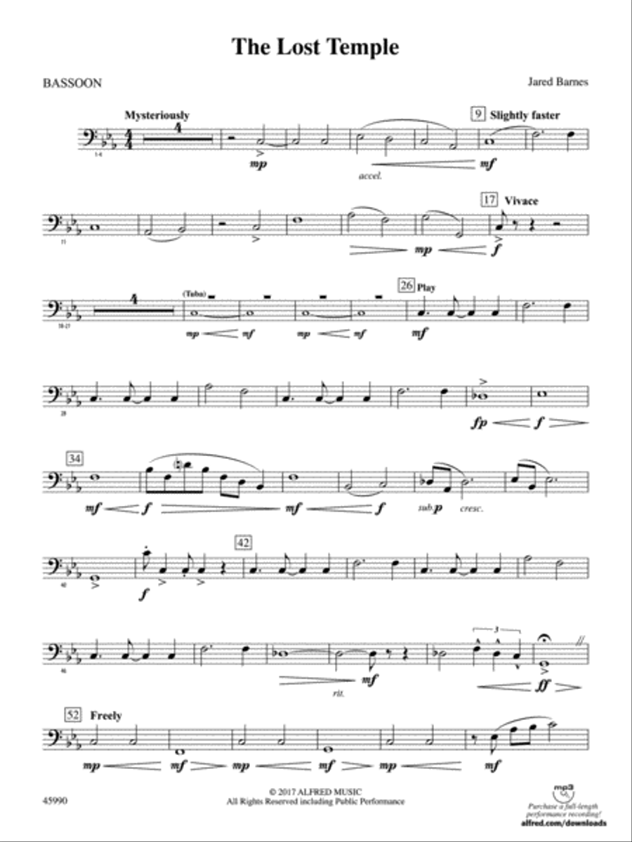 The Lost Temple: Bassoon The Lost Temple: Bassoon Concert Band scores gallery preview page 1