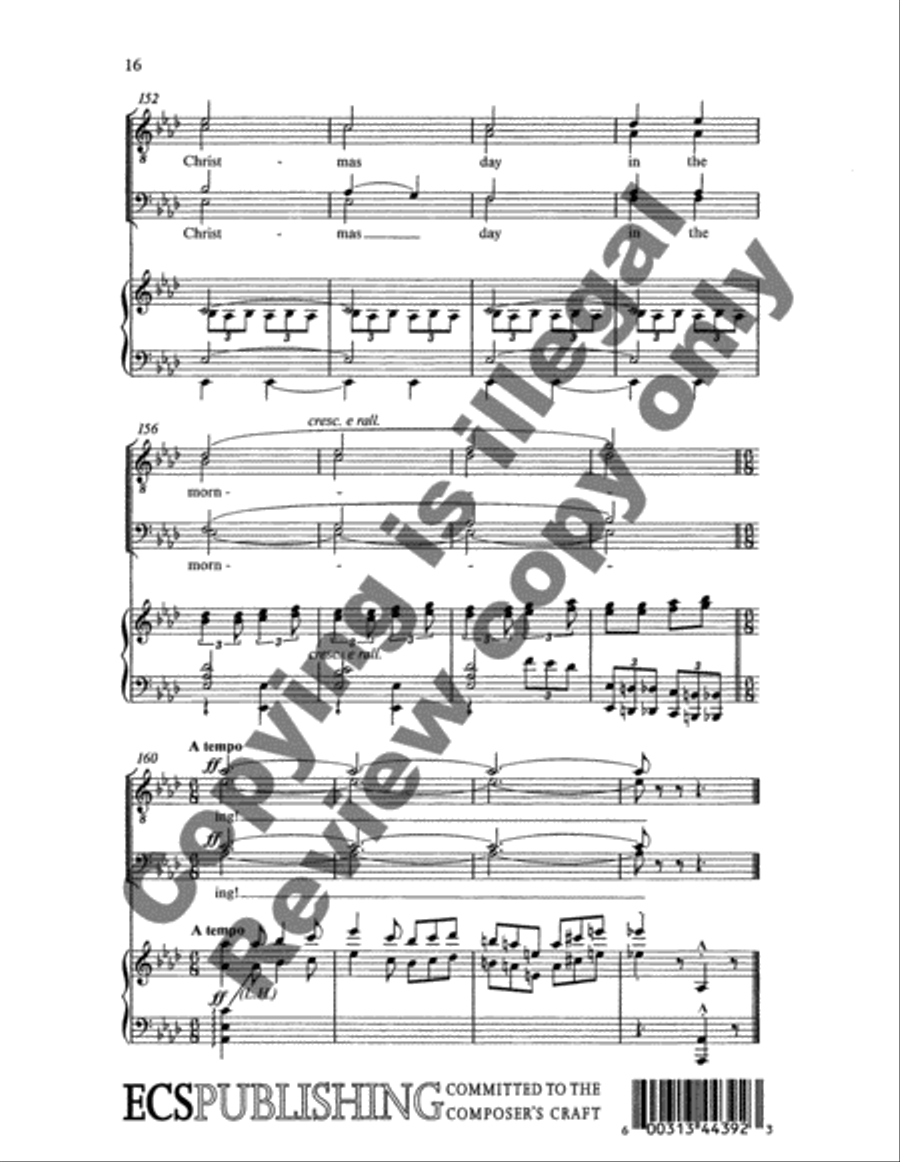 Christmas Trilogy: 1. I Saw Three Ships TTBB scores gallery preview page 16