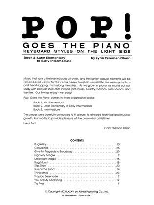 Book cover for Pop! Goes the Piano, Book 2 : Keyboard Styles on the Light Side