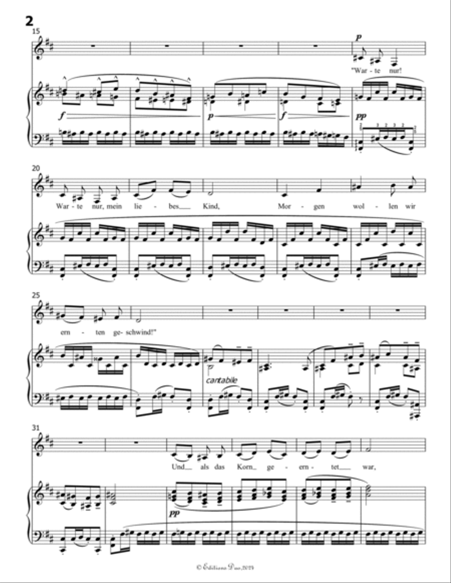 Das irdische Leben, by Mahler, in D Major Piano, Vocal scores gallery preview page 4