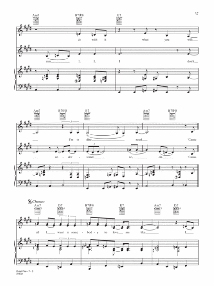Quiet Fire Piano, Vocal, Guitar scores gallery preview page 3