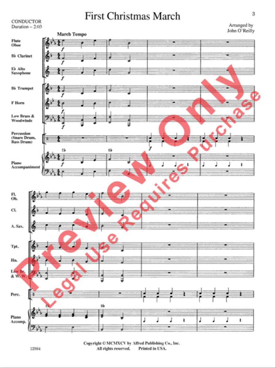 First Christmas March Concert Band scores gallery preview page 4