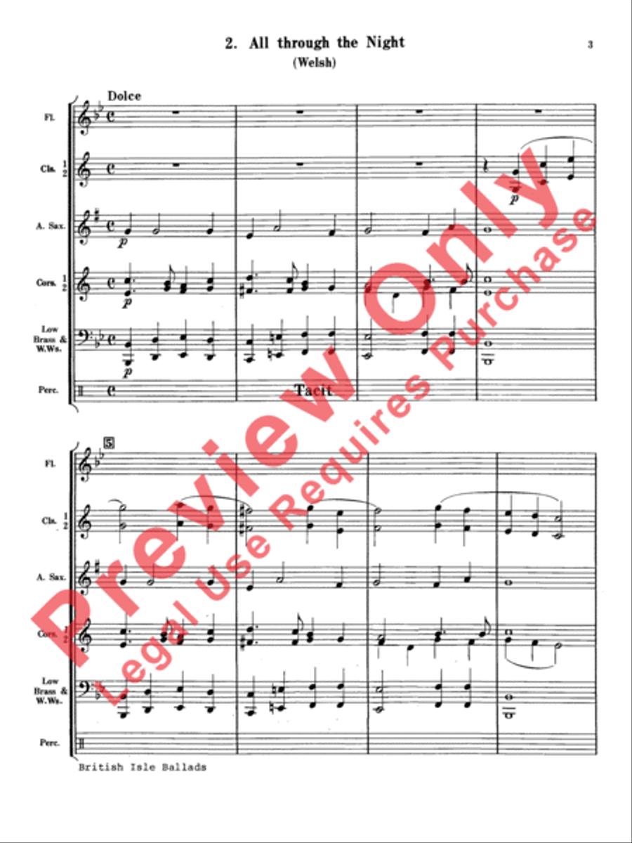 British Isle Ballads Concert Band scores gallery preview page 4