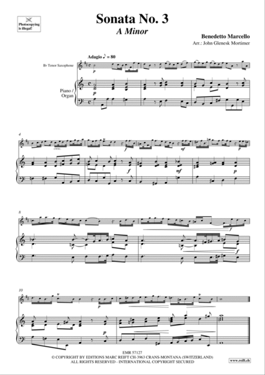 Sonata No. 3 Tenor Saxophone scores gallery preview page 4