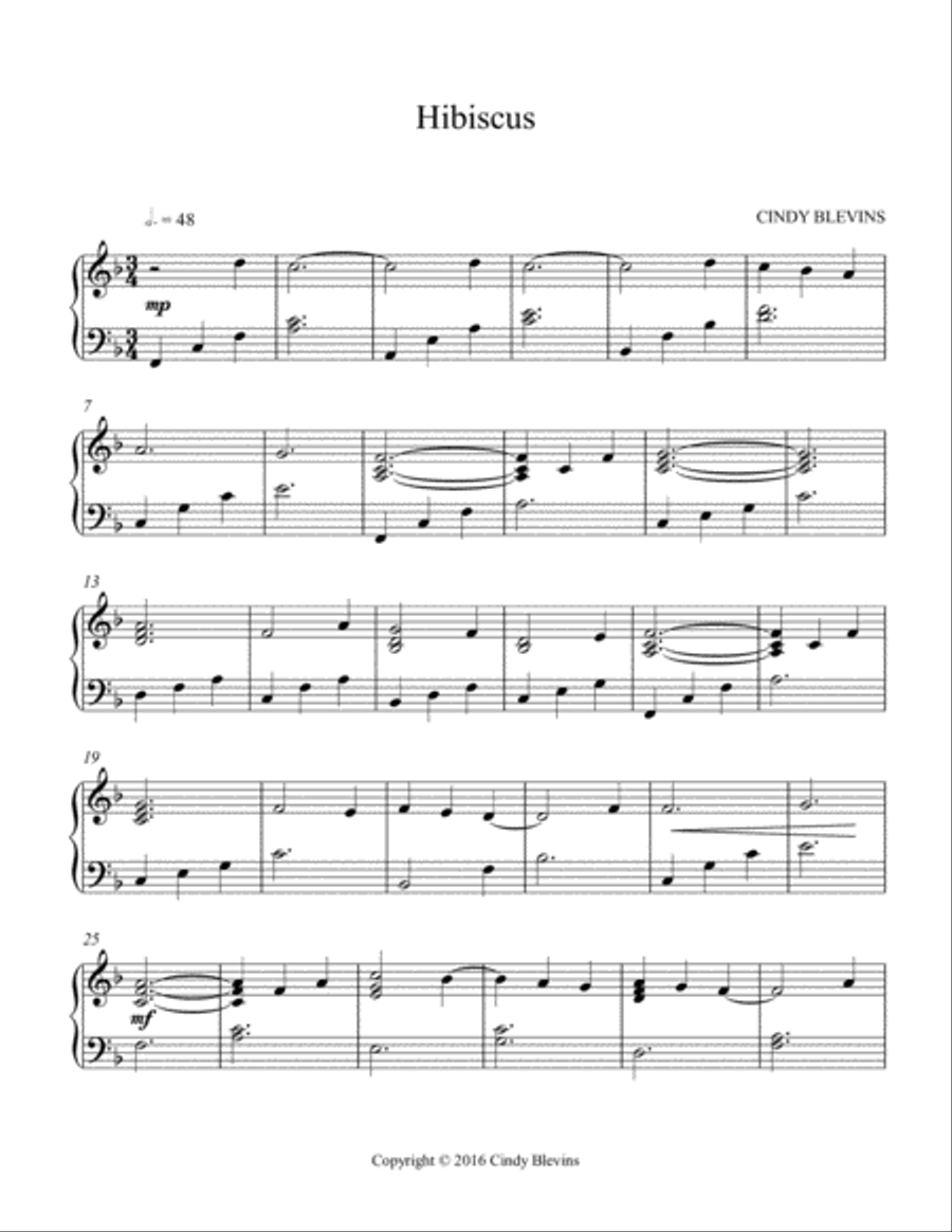 Hibiscus, original solo for Lever or Pedal Harp Hibiscus, original solo for Lever or Pedal Harp Pedal Harp scores gallery preview page 2
