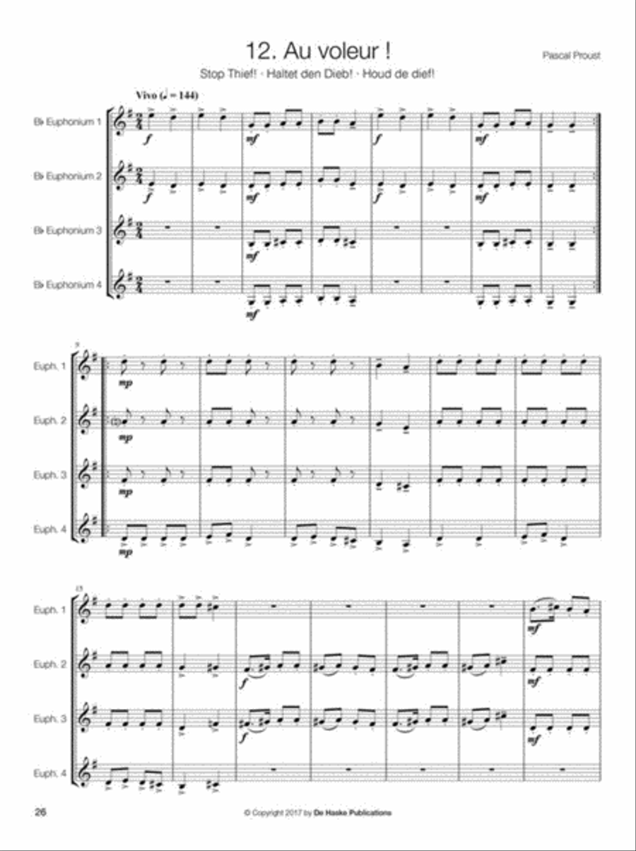 14 Intermediate Euphonium Quartets Euphonium Quartet scores gallery preview page 5
