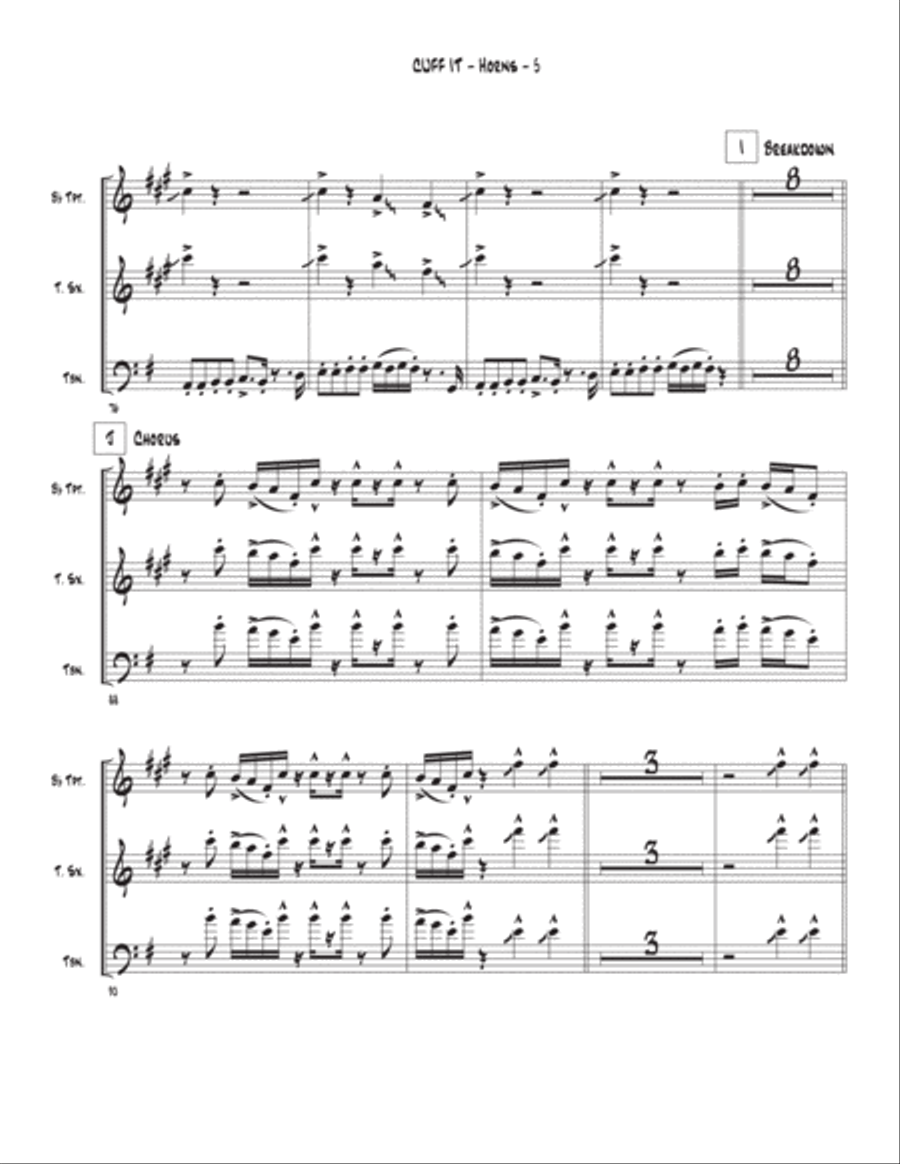 Cuff It Tenor Saxophone scores gallery preview page 5