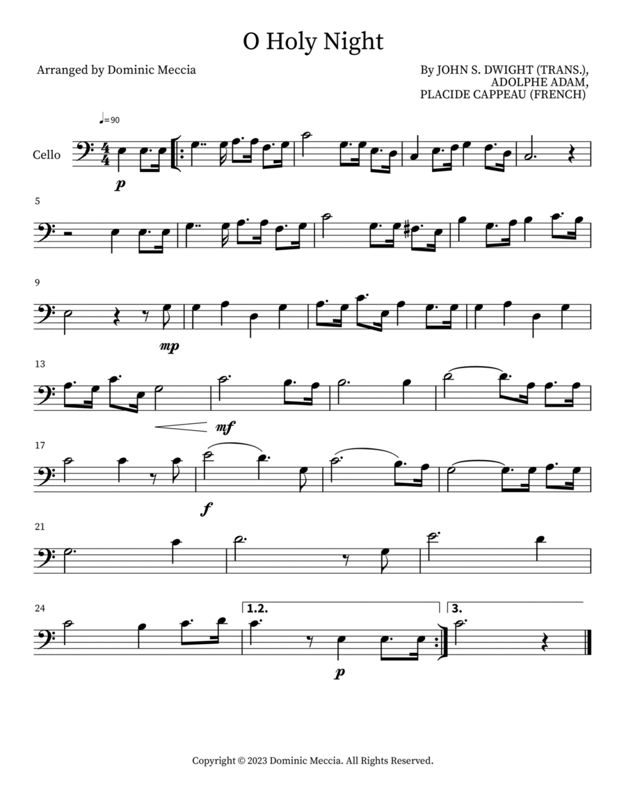 O Holy Night Part scores gallery preview page 1