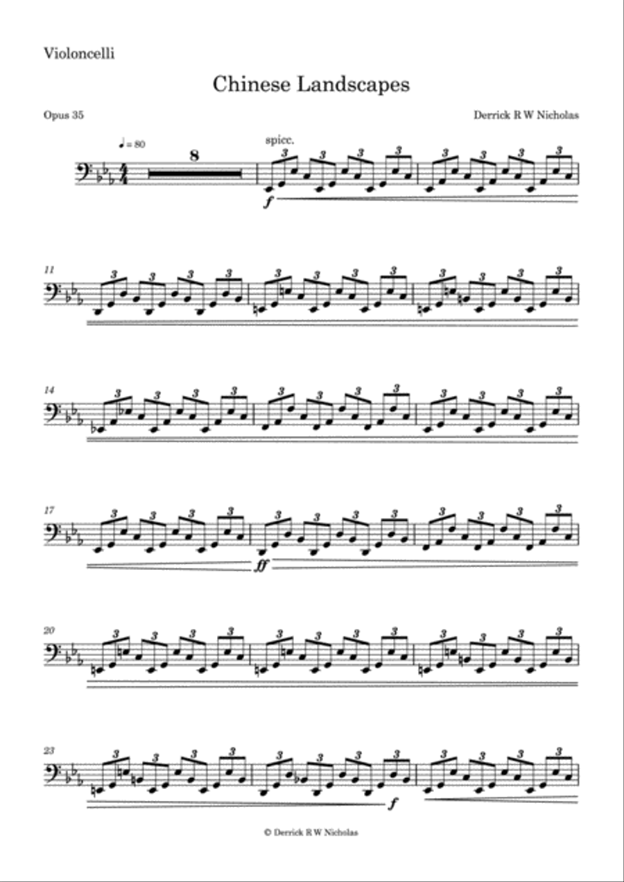 Chinese Landscapes - Violoncelli Cello Solo scores gallery preview page 3