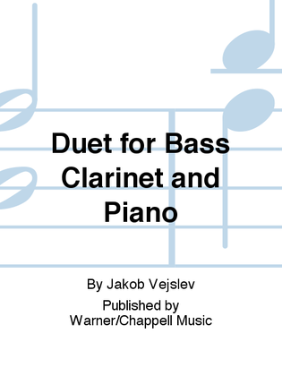 Book cover for Duet for Bass Clarinet and Piano