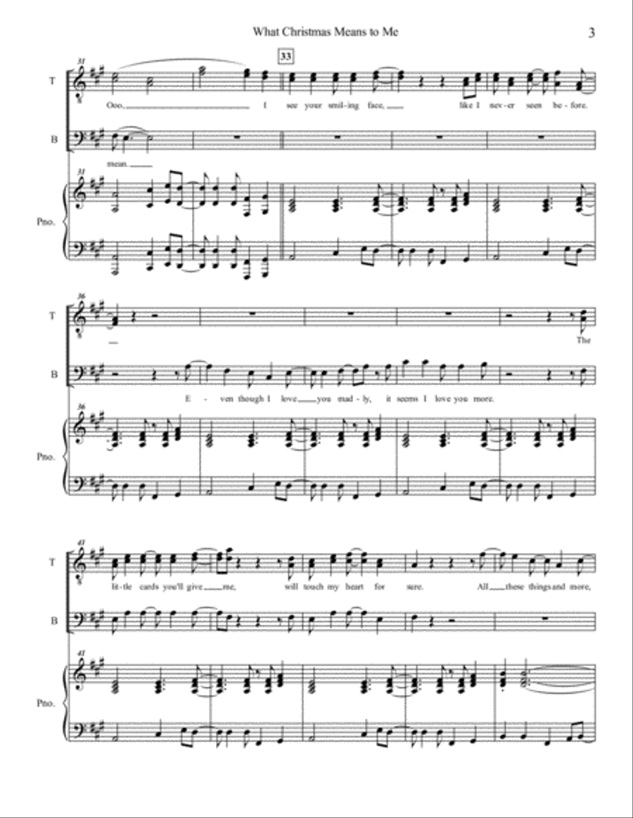 What Christmas Means To Me TTBB scores gallery preview page 3