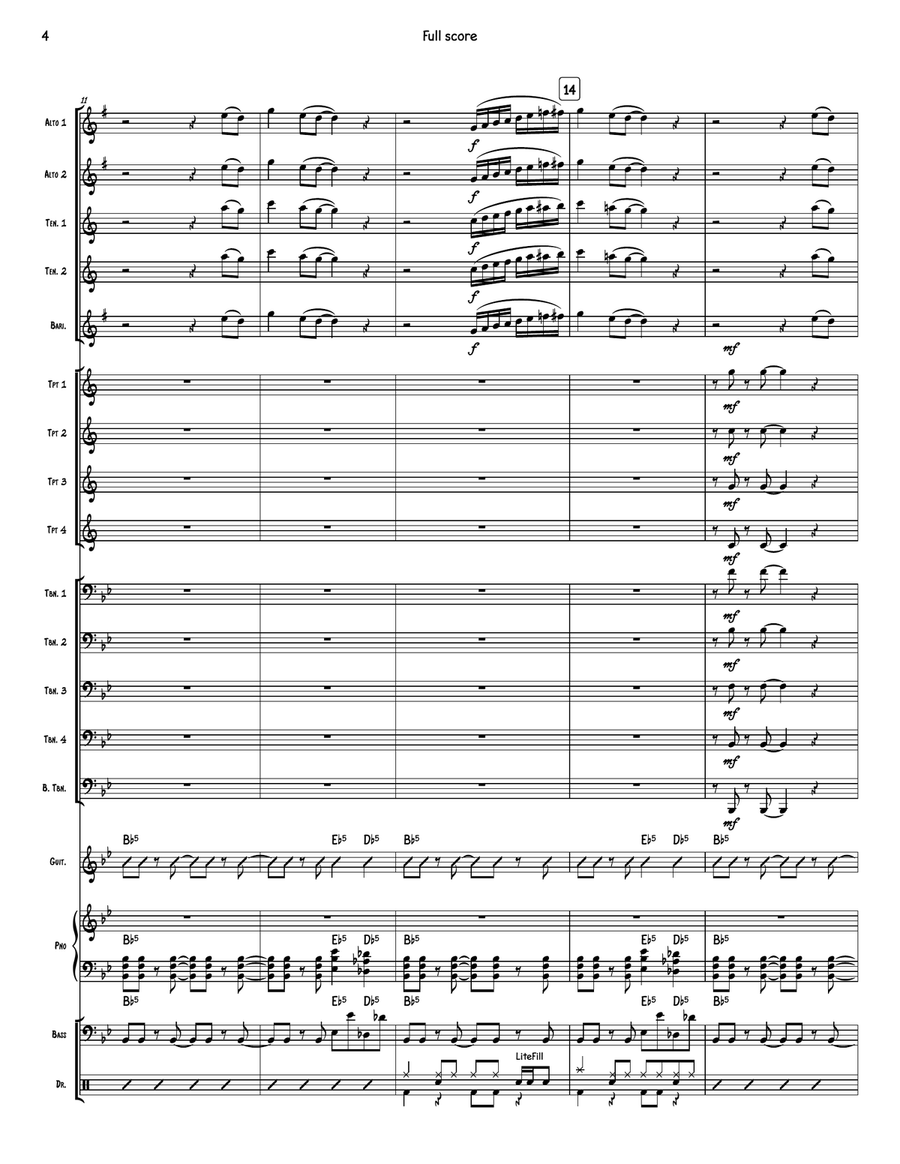 Slow Ride Slow Ride Jazz Ensemble scores gallery preview page 4
